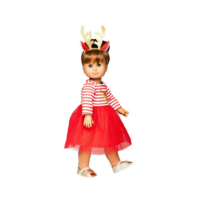 Robe de Noël + Serre-tête - Poupée 28-35/35-45cm-4
