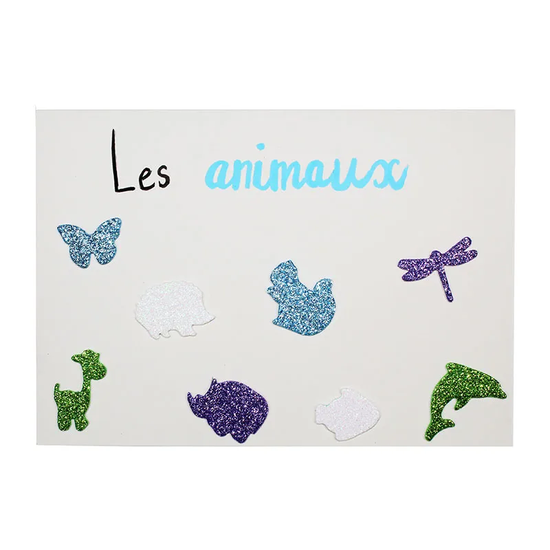 Gommettes mousse EVA pailletée Animaux 200pcs - 3+-2