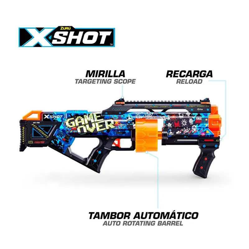 Pistolet + 16 munitions Skins X-Shot Aléatoire - 8+-1