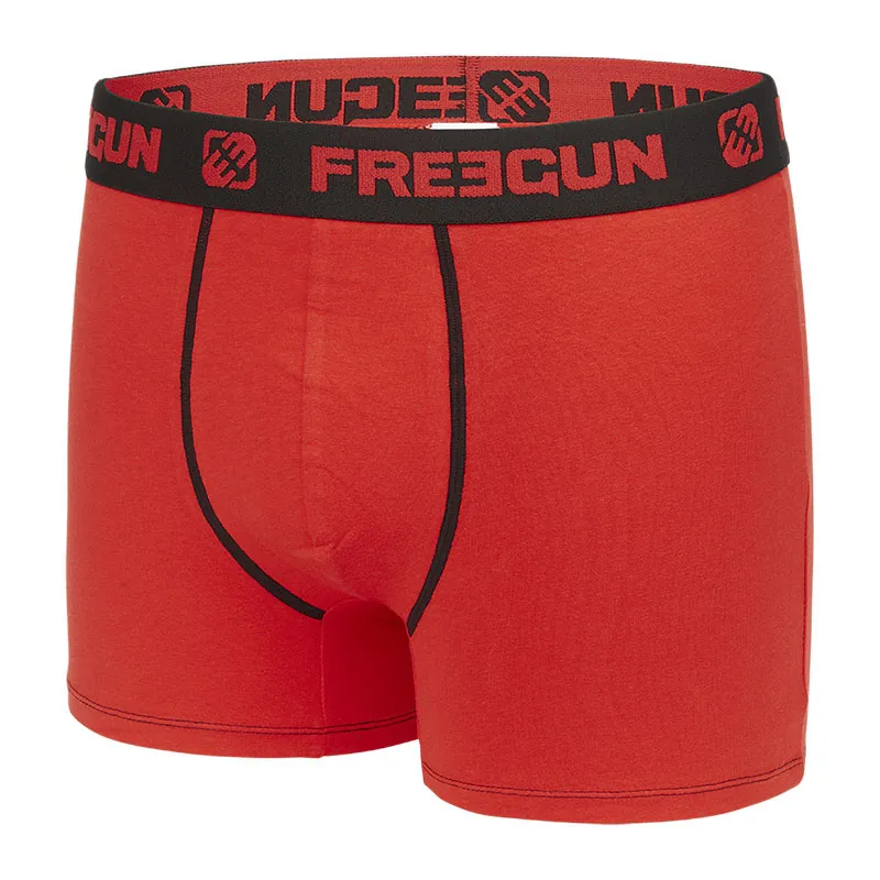 6 Boxers Garçon Basic Freegun - Noir/Rouge/Bleu/Blanc-3
