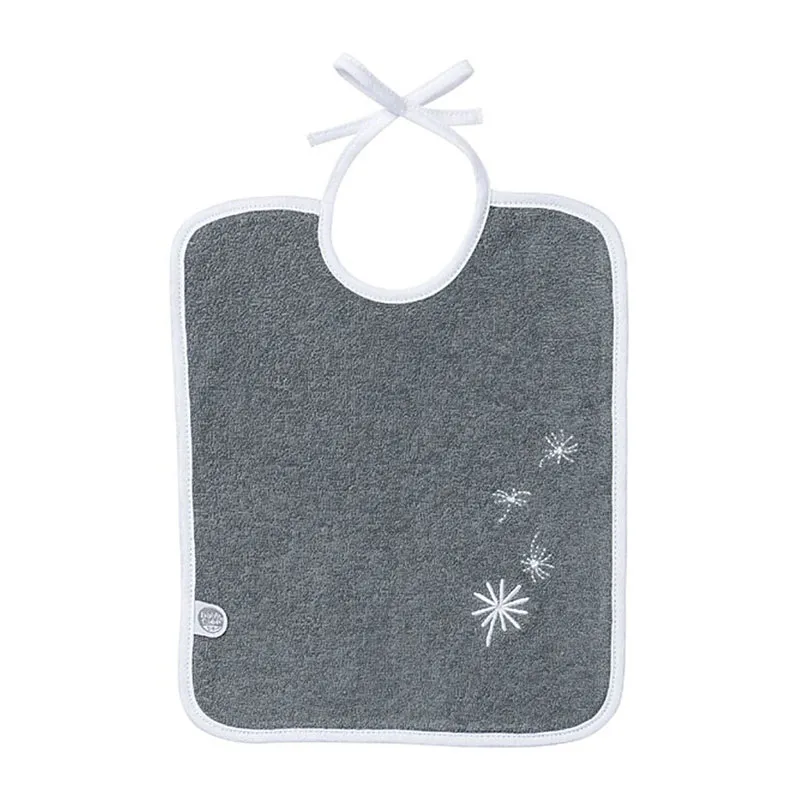 3 Bavoirs Naissance Coton BIO Lacets Jeune posuse - 20x25cm-2