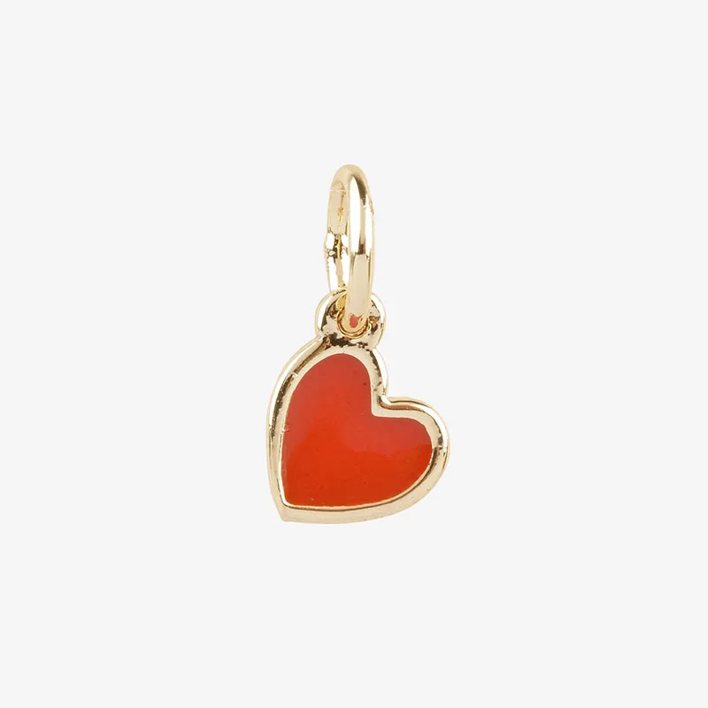 Charm Cœur Rouge - Plaqué Or-0