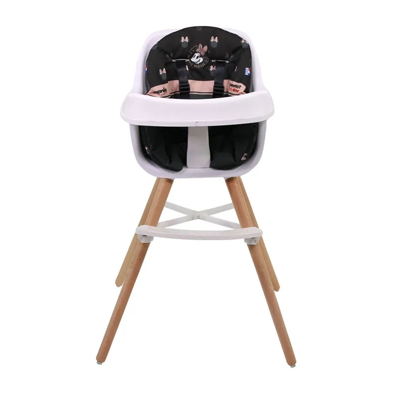 Chaise haute bébé évolutive Paulette Minnie Noir - 56x88cm-0