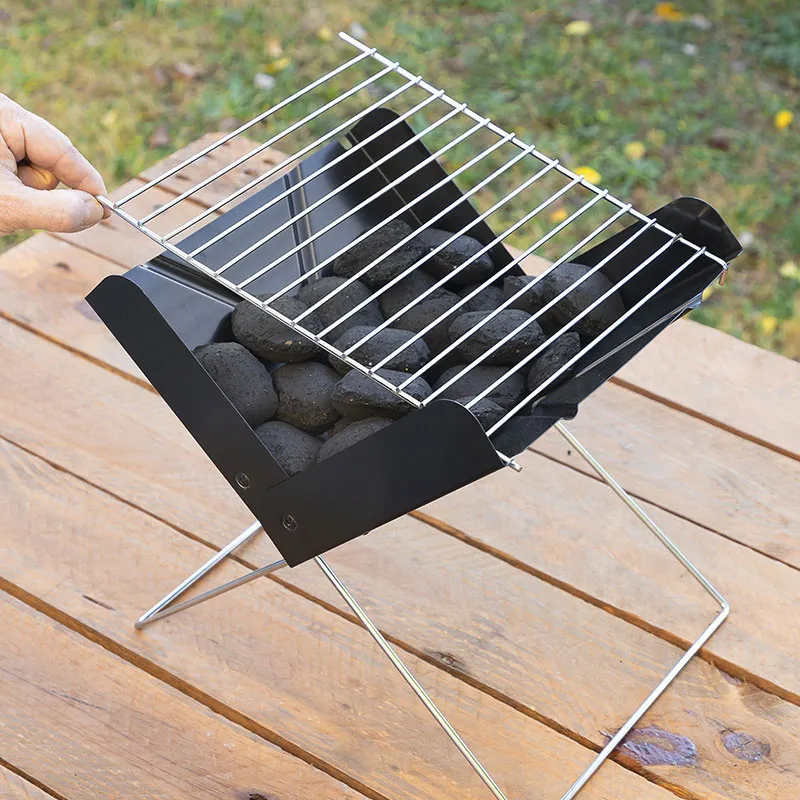 Mini-barbecue à charbon pliable - 31x28x30cm-7