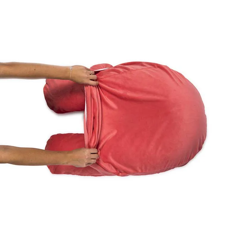 Coussin de maternité polaire 3en1 + charlotte Corail - 170cm-4