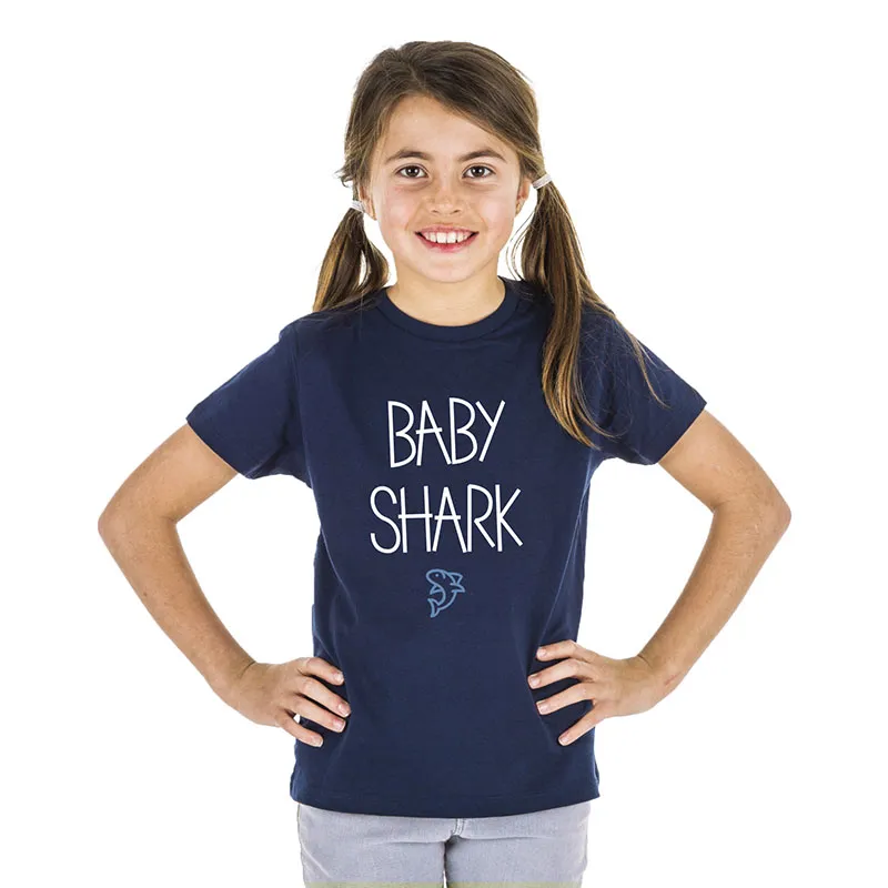 T-shirt Fille BIO Baby shark mpt - Navy-0