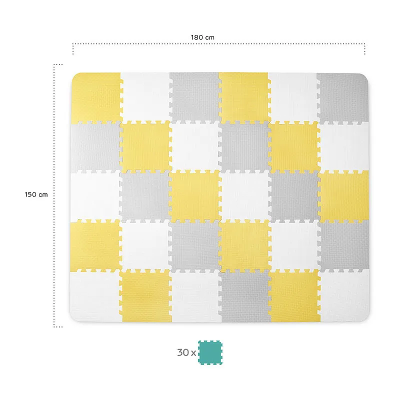Tapis puzzle mousse Luno Gris/Jaune 150x180cm - 0m+-7