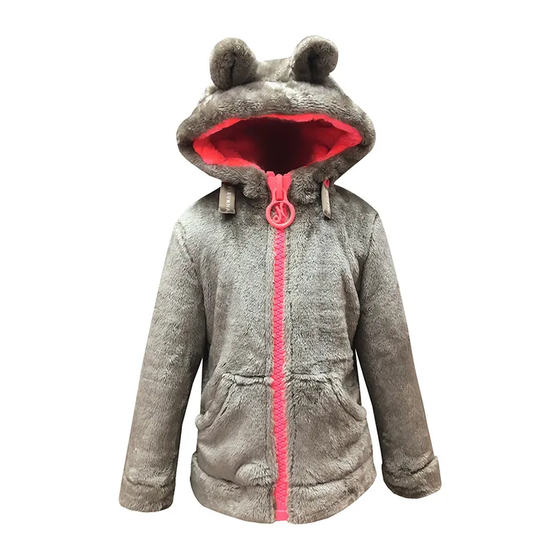 Veste polaire à oreilles Star Junior - Camel/Corail-0