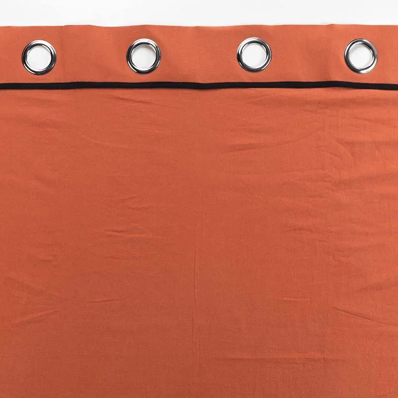 Rideau à Oeillets Coton lavé Linette Terracotta - 135x240cm-3
