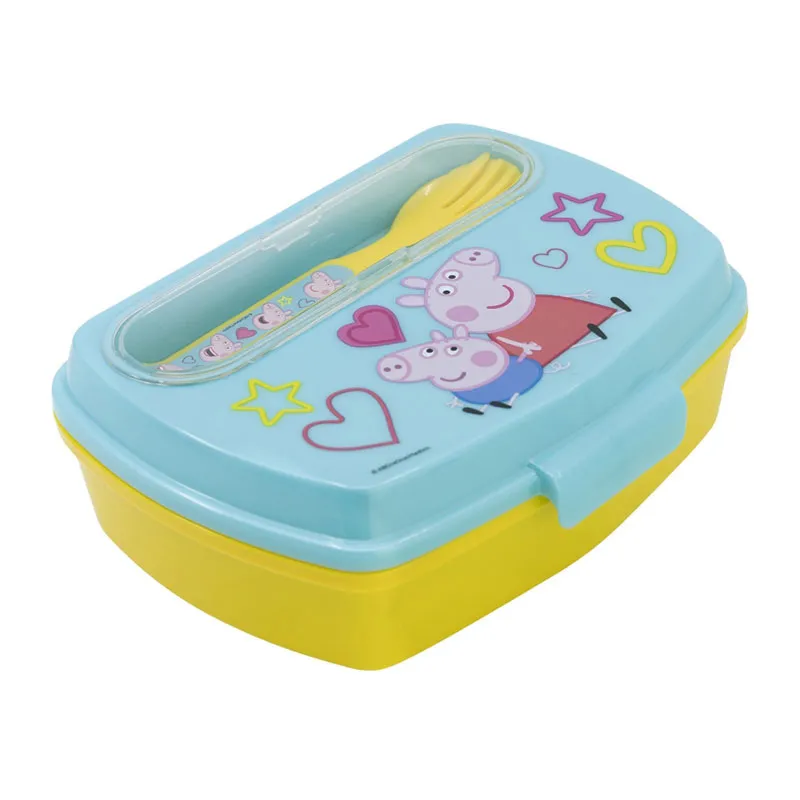 Lunch box + Couverts Peppa Pig Core - 3pcs-0