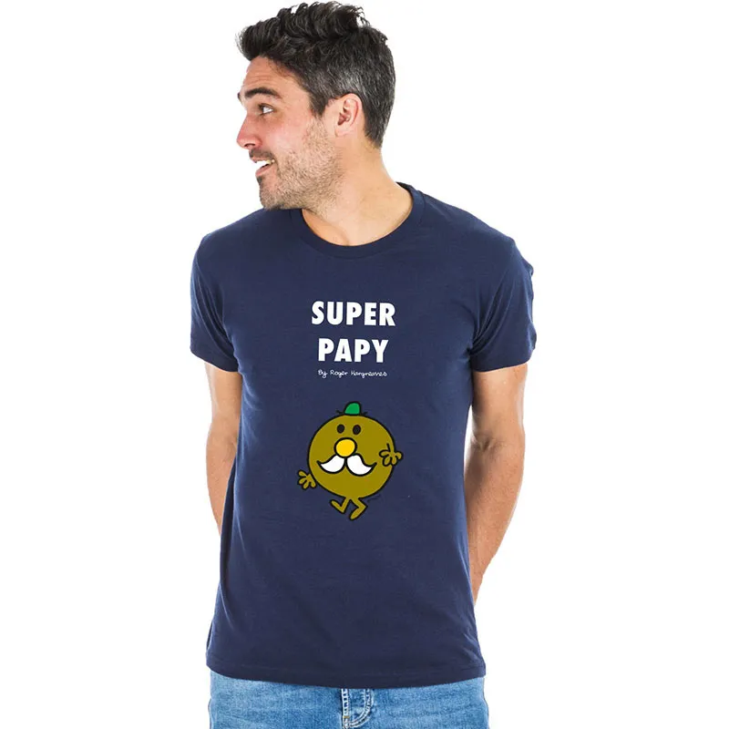 T-shirt Homme Super papy mrmme BIO - Navy-0