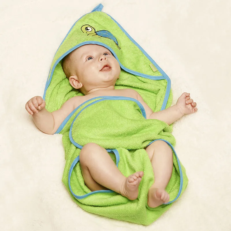 Cape de bain Coton - Licorne Rose Clair-3