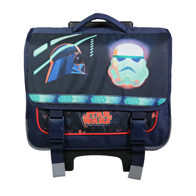 Cartable à roulettes Star Wars Bleu - 38x34cm-0