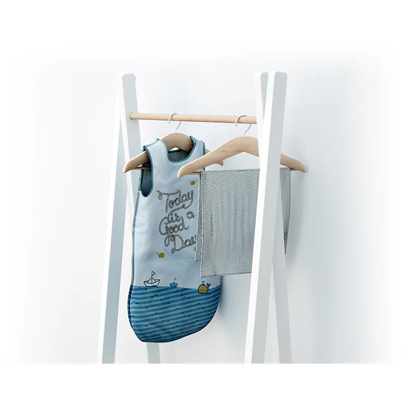 Porte vêtement Bois Essentiel Blanc/Hêtre - 50x30x130cm-1