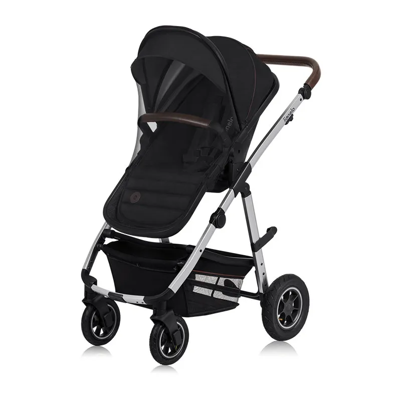 Trio Poussette Amber + Nacelle + Cosy Gr.0+ Black Silver-5