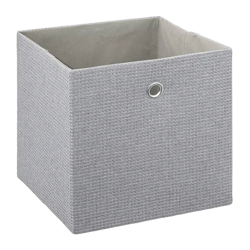 Boite rangement avec couvercle coton Gris - 31x31cm-1