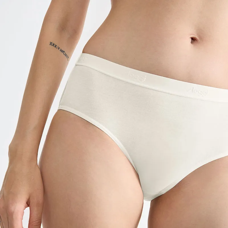 3 Culottes Midi coton BIO Sloggi GO - Silk White-5