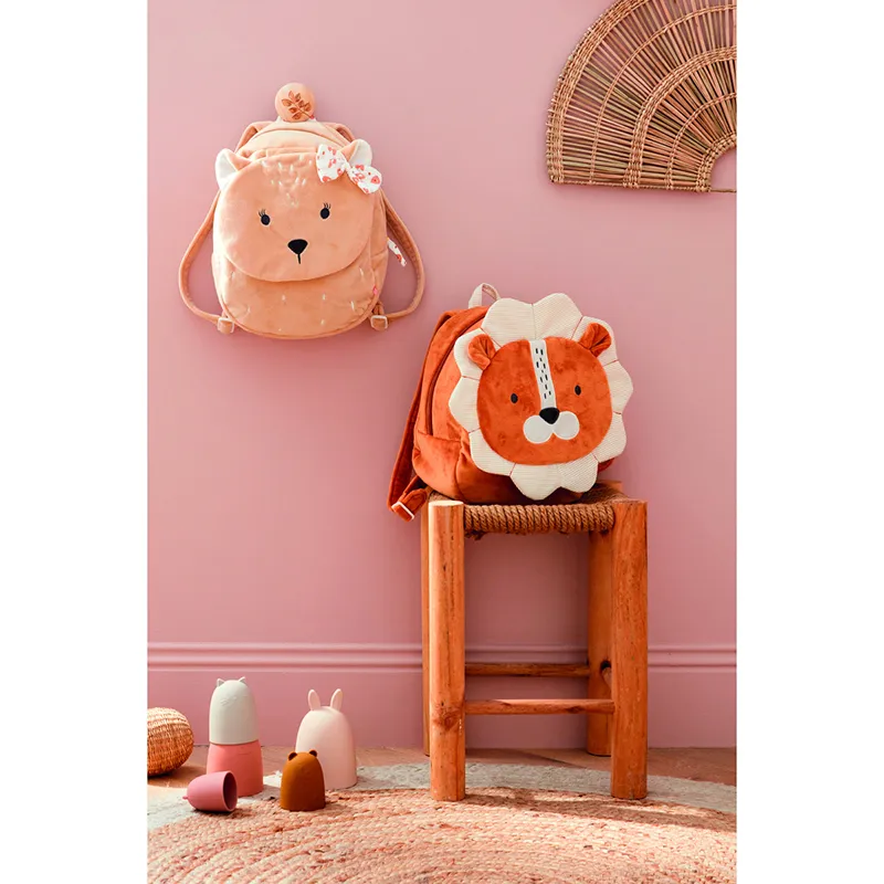Sac à dos B&K veloudoux Rose - 24x28cm-4