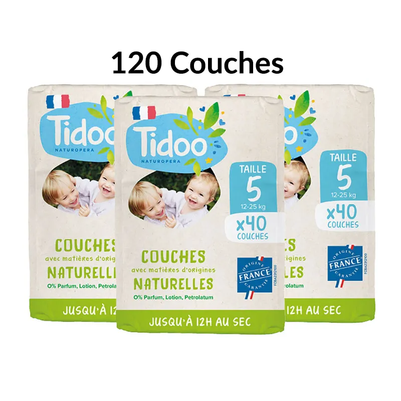 120 Couches Ecologiques T5/12-25kg Sans substances nocives-0