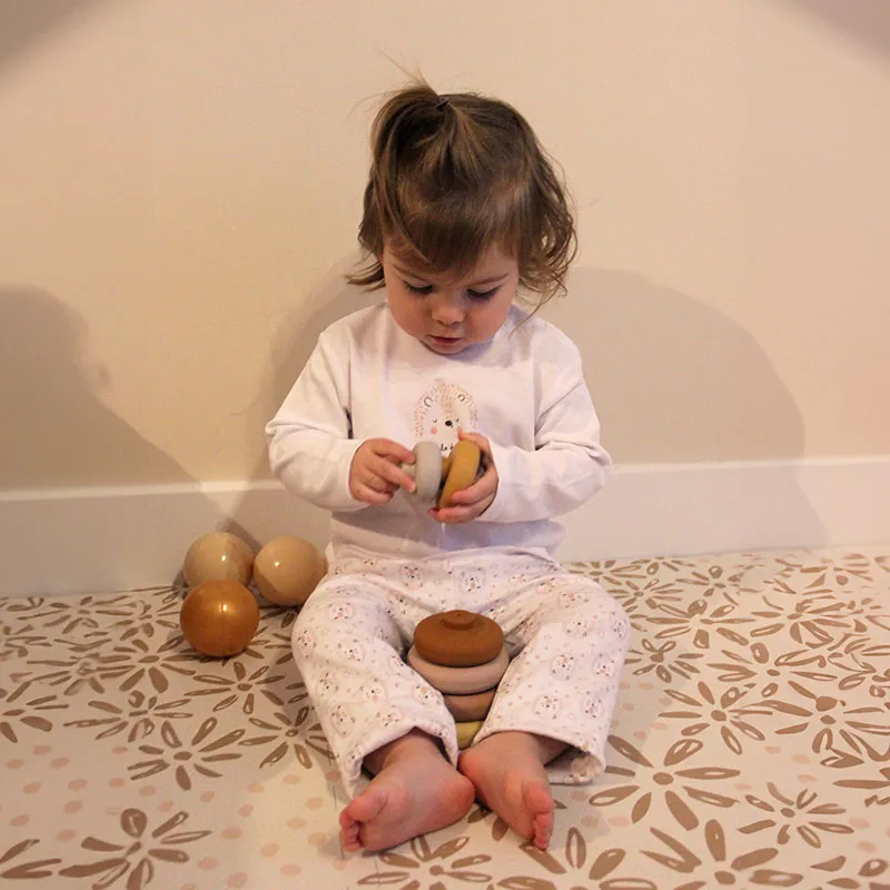 Pyjama ML + Bavoir bandana Hérisson - Blanc-5