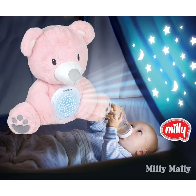 Peluche projecteur Ours Rose - 0m+-7