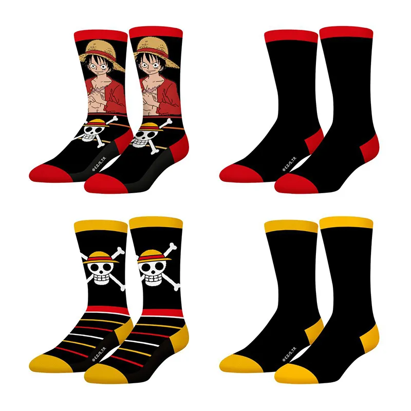 4 Paires de Chaussettes Garçon One Piece - Jaune/Noir/Blanc/Rouge-0