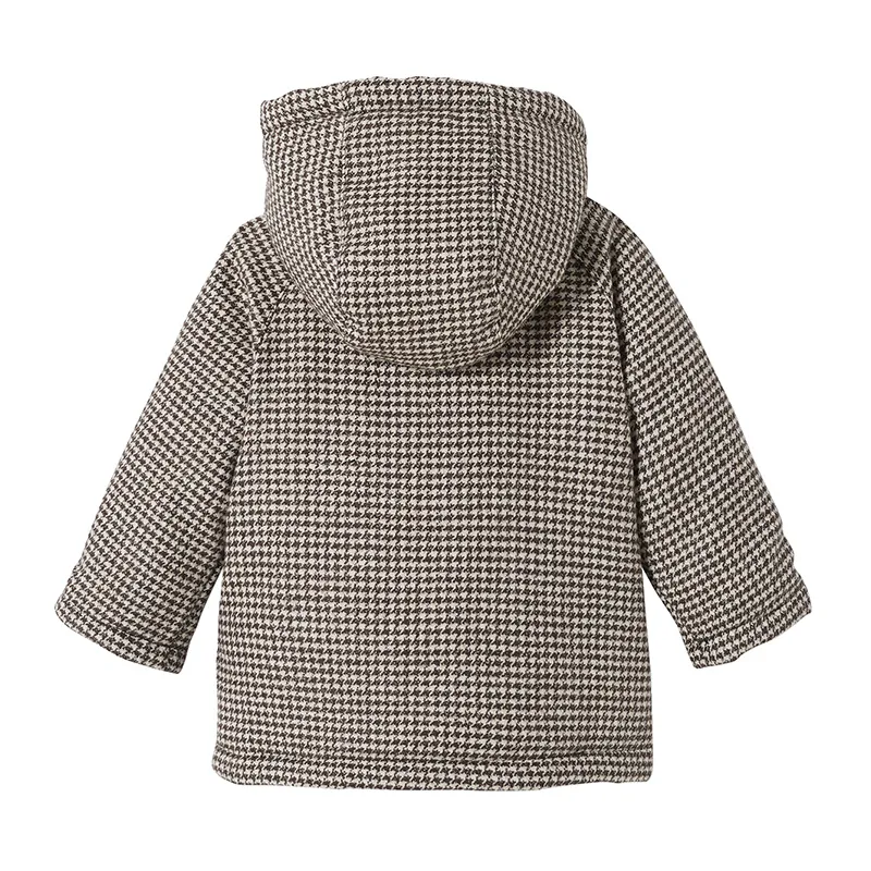 Manteau pied de poule - Marron-3