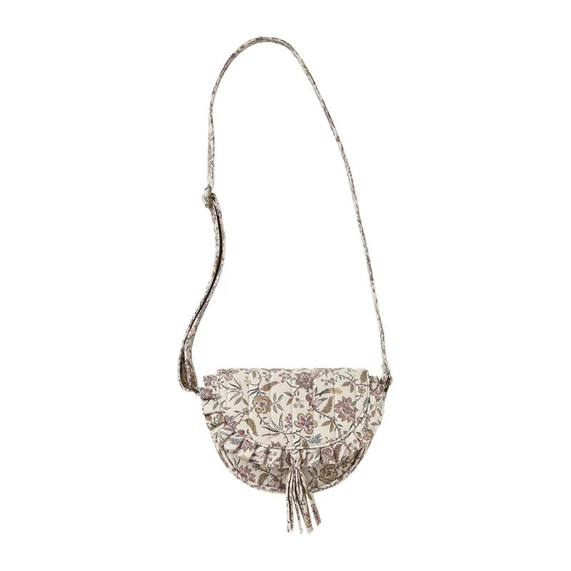 Sac fille imprimé fleuri - Beige-0