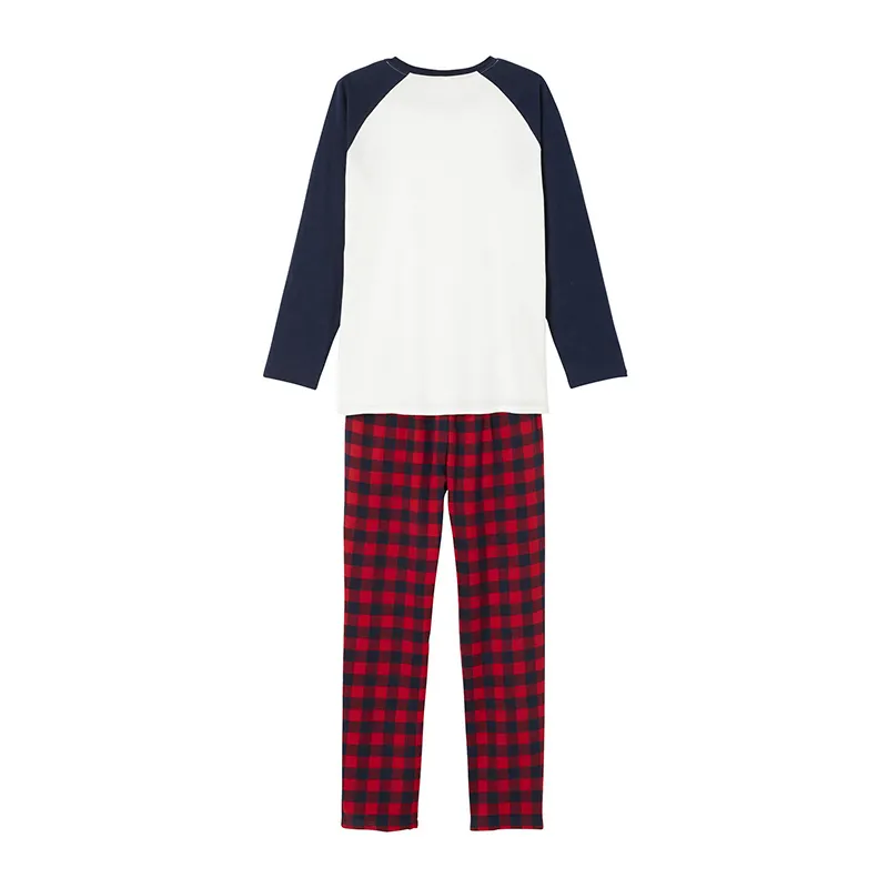 Pyjama Homme Renne de noël - Rouge/Marine/Écru-1