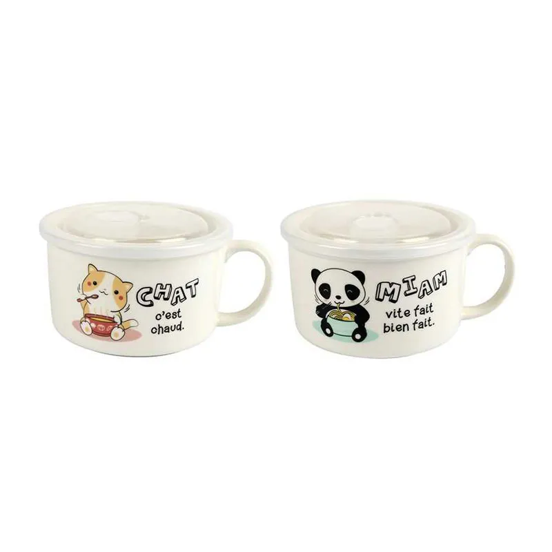 Bol avec couvercle Kawaii Aléat. - ø13cm-0
