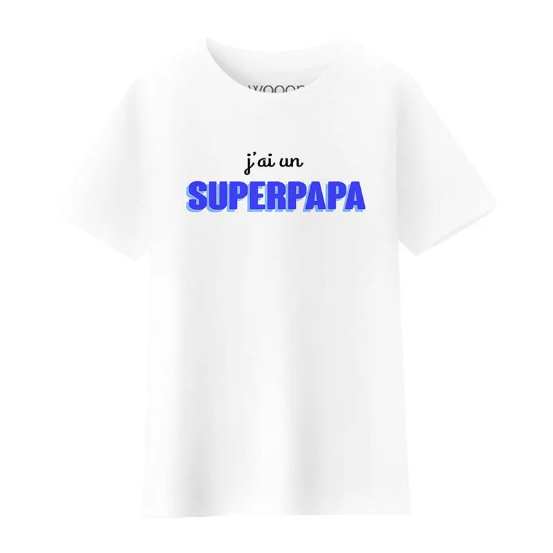 T-shirt Enfant J'ai un super papa BIO - Blanc-0