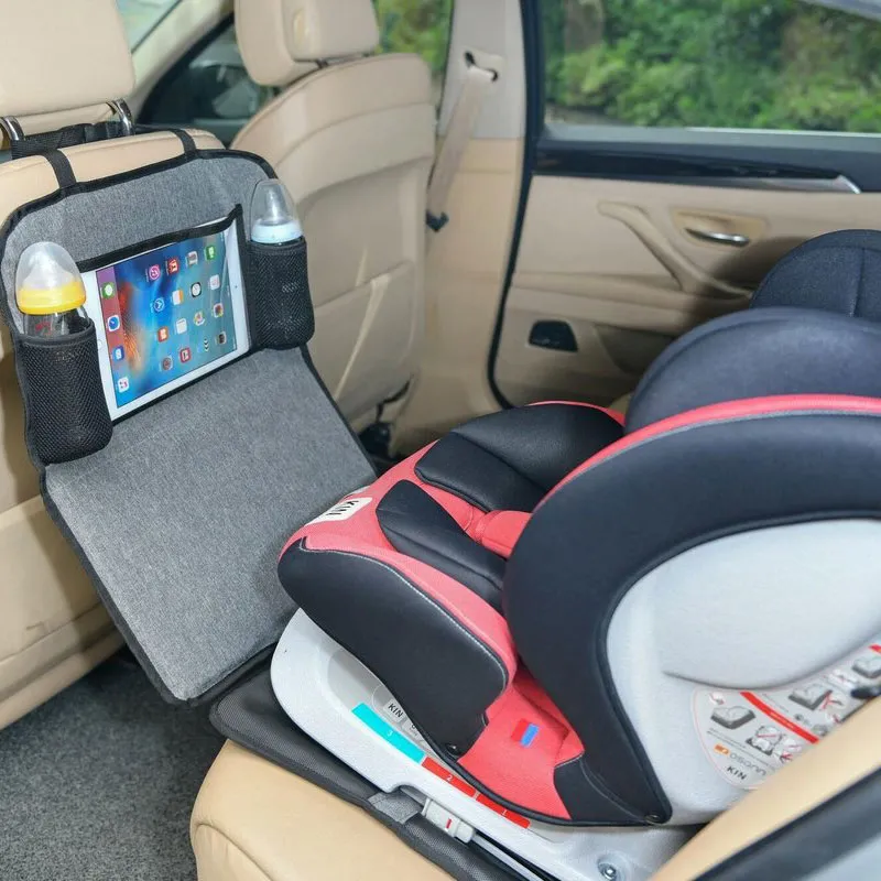 Protection de siège Voiture rangement Ipad - Noir-2