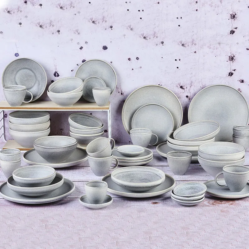Service complet Stone Gris lune - 48pcs-0