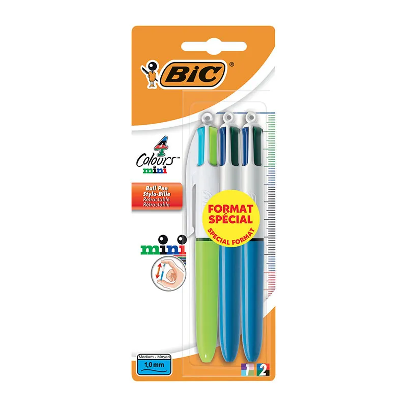Stylos-billes Mini 4 couleurs - 3pcs - BIC-0