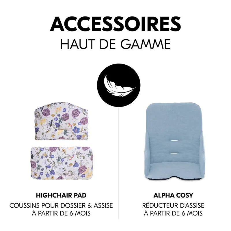 Chaise-haute Alpha+ + Transat Alpha Bouncer 2en1 + Tablette Grise - 0m+-6