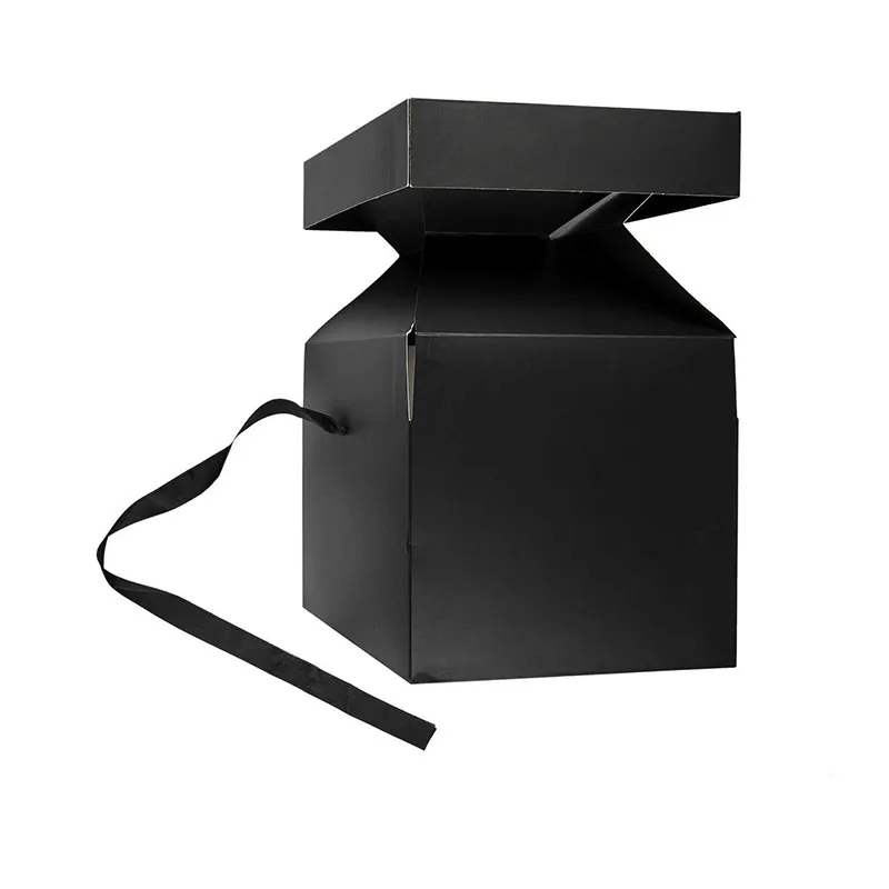 4 Boites cadeau pliable Noir - 20cm-2