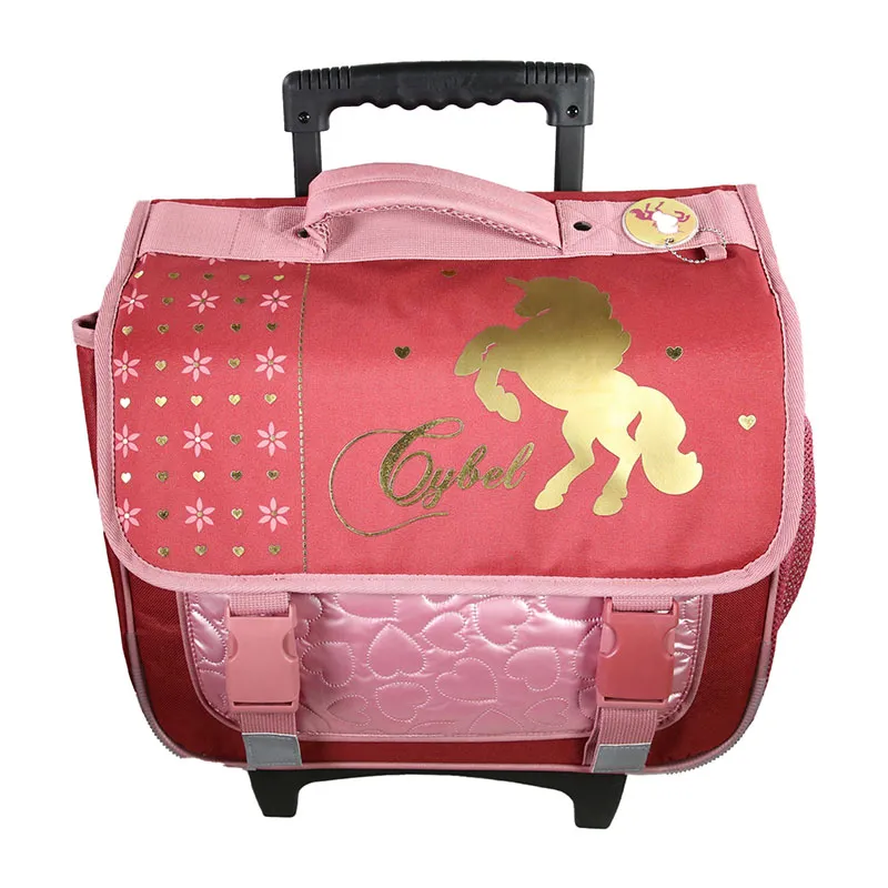 Cartable à roulettes Cybel Rose - 38x34cm-0
