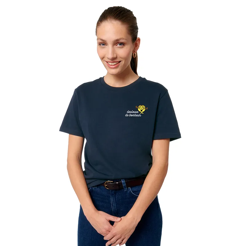 T-shirt Femme BIO Dealeuse de bonheur coeur - Navy-0