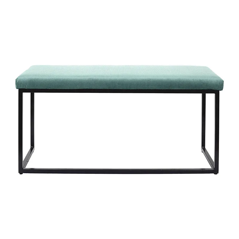 Banc Giulia velours Bleu - 100x39x49cm-3