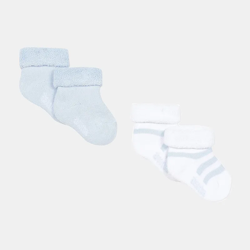 2 paires de chaussettes Mixte - Bleu clair-0