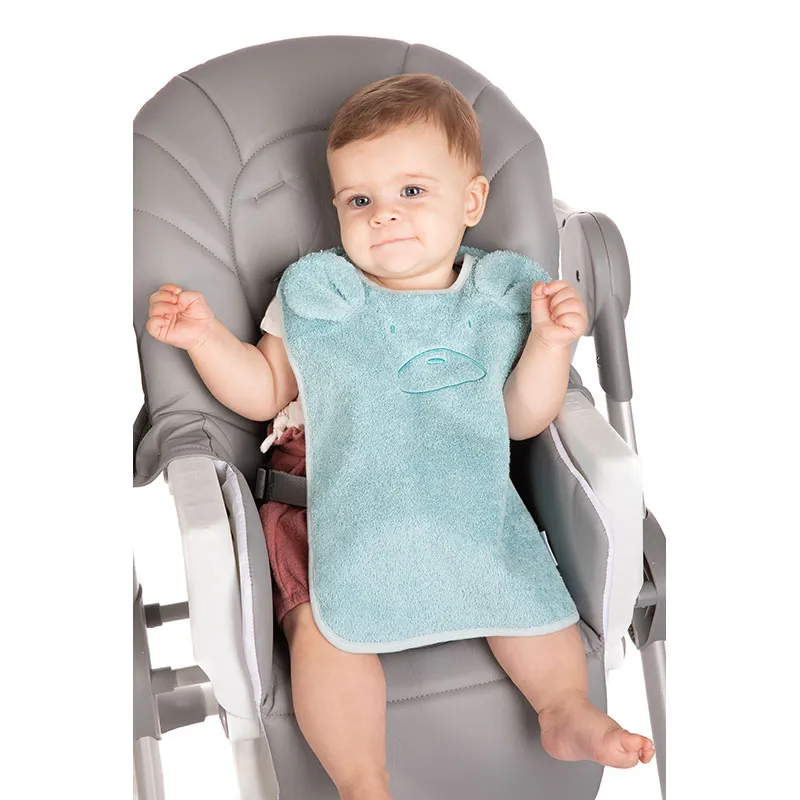 Bavoir éponge Eco - Ourson Bleu-1