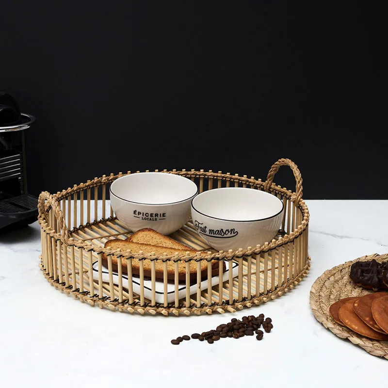 Plateau Tressage Bambou - Ø40cm-1