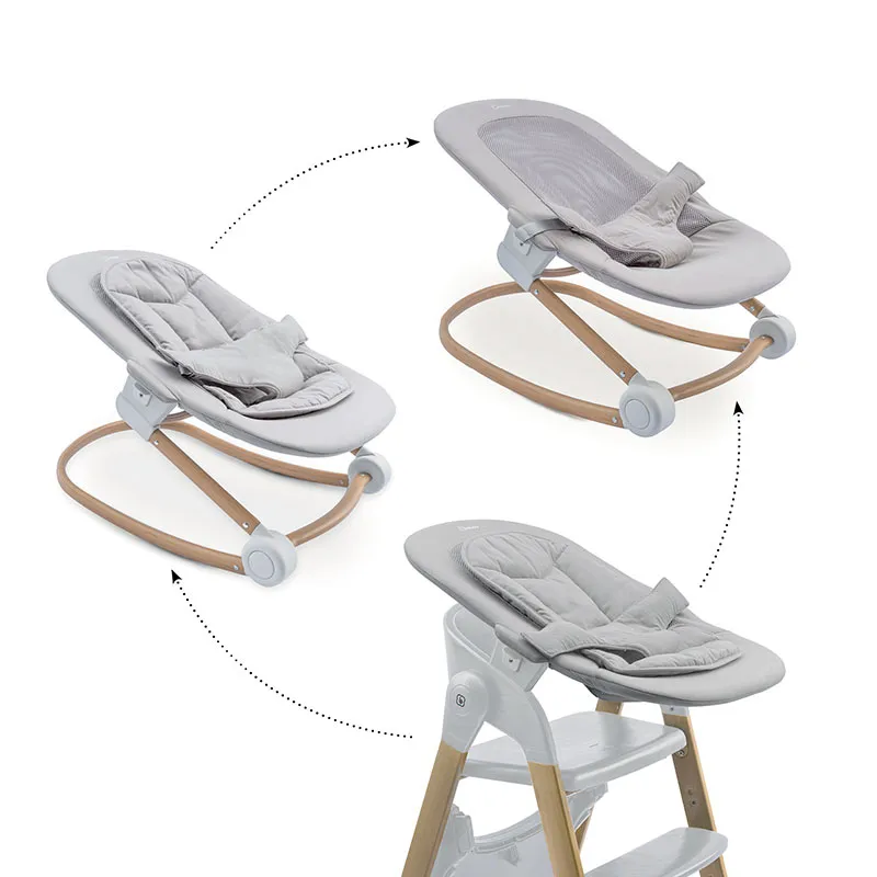 Chaise haute + Transat Levels Newborn Bois/Blanc - 0m+-3