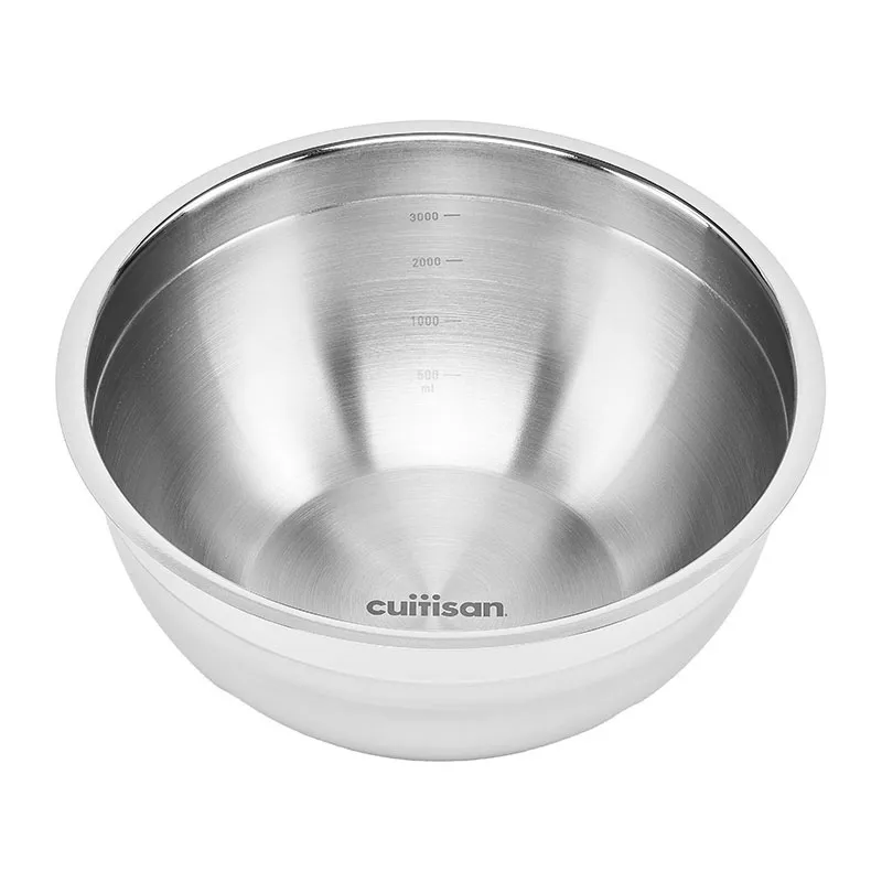 3 Bols ronds acier inox - 2000/3000/4000ml - GLASSLOCK-1