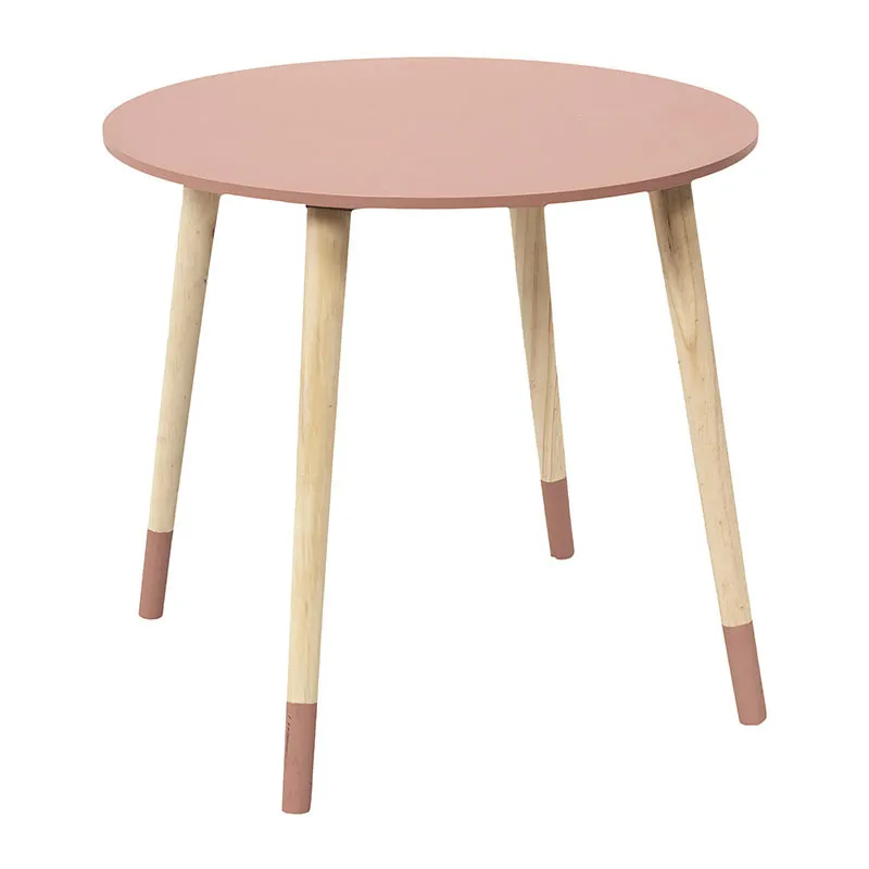 2 Tables gigognes bicolore Rose - 43x43x48cm-3