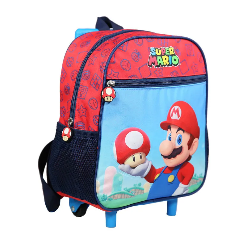 Sac à dos à roulettes maternelle Super Mario Multicolore - 25x28cm-7