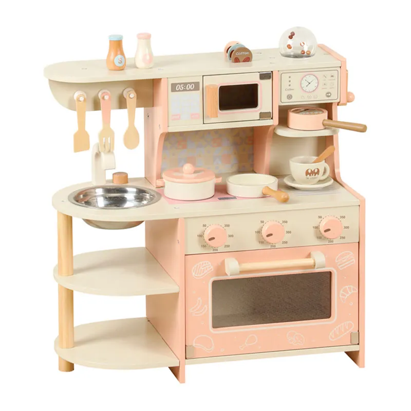 Cuisine en bois avec accessoires - 54x23x47cm-0