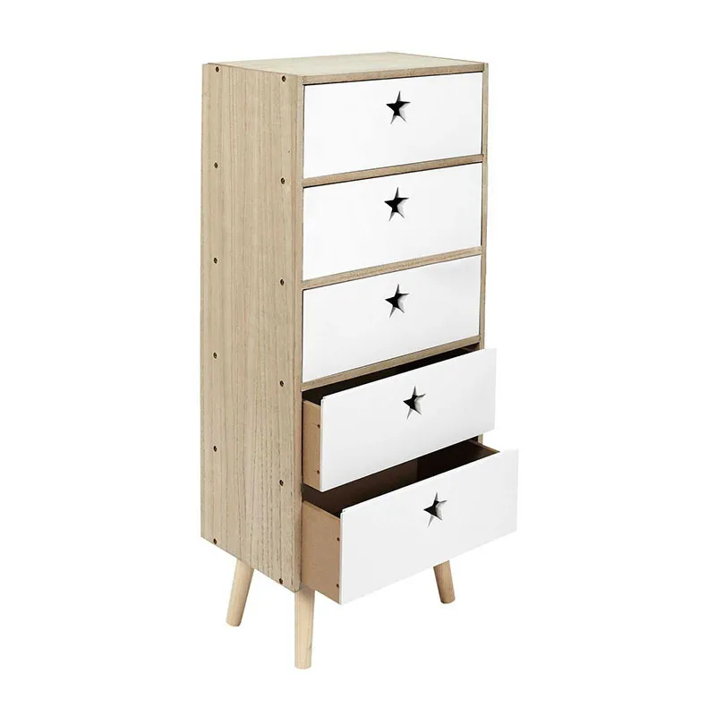 Chiffonnier Like a star Bois/Blanc - 40x91x24cm-3