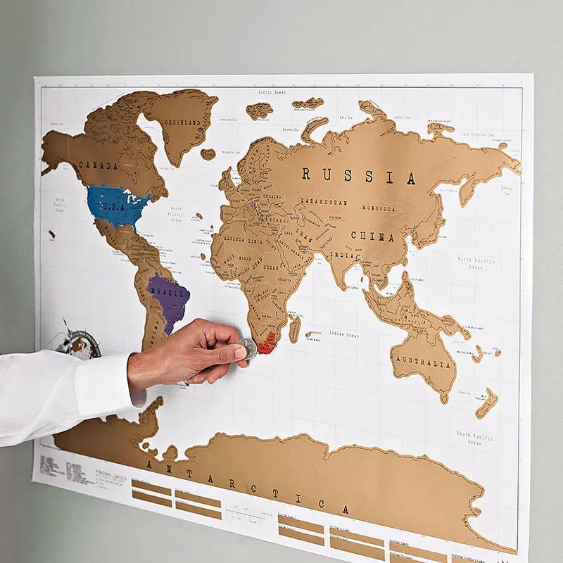 Poster - Carte du Monde grattable Scratch-0