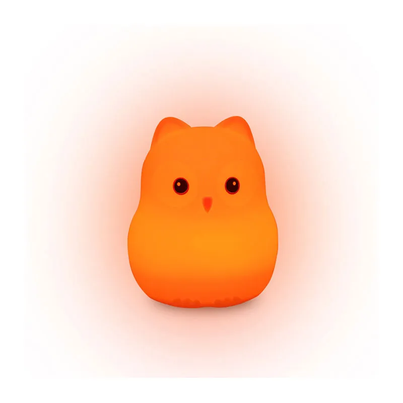 Veilleuse silicone USB Chouette 8 couleurs - 10x12cm-4